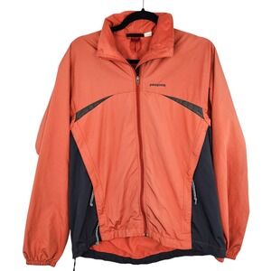 Patagonia Women's Orange Black Lightweight Windbreaker Jacket Activewear Medium